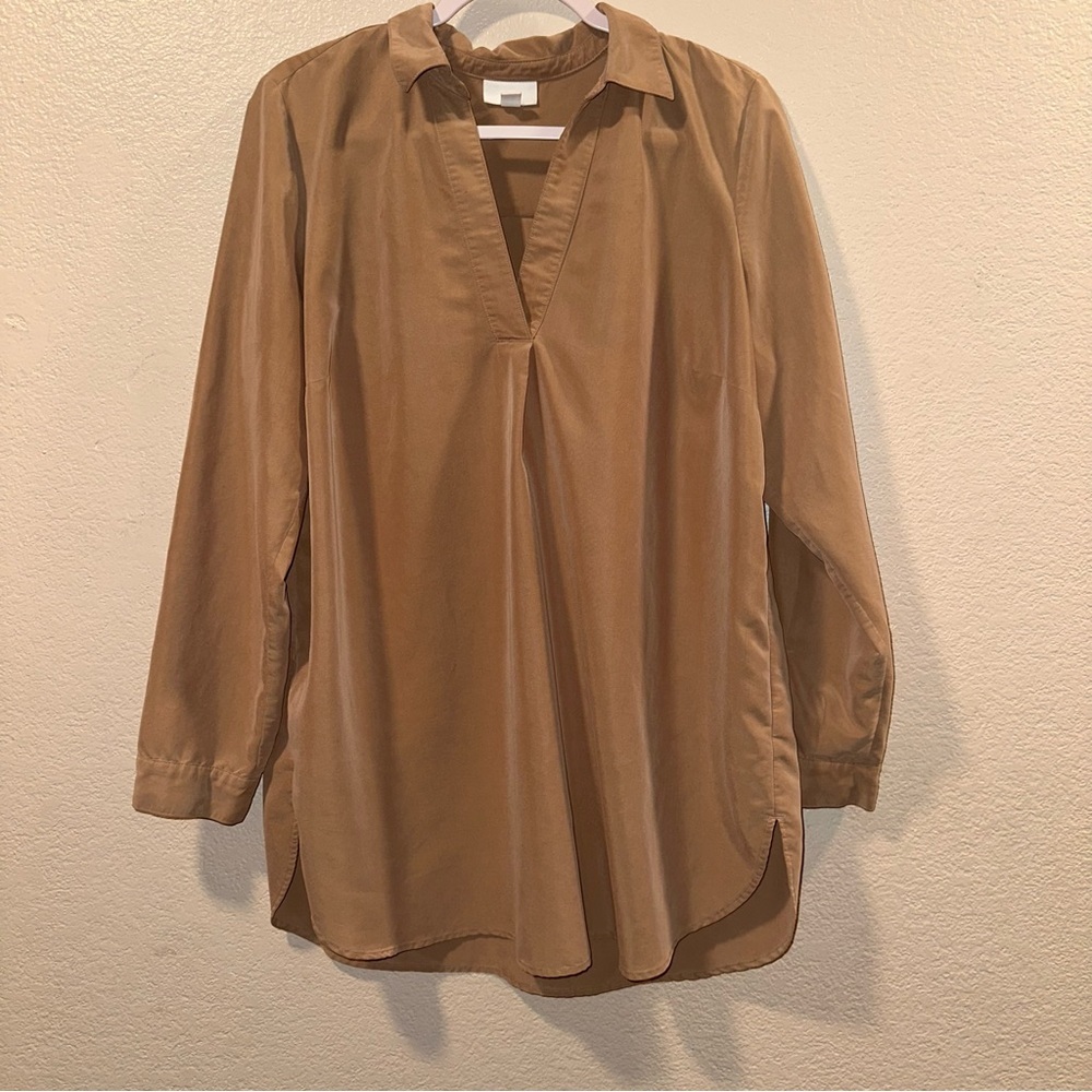 J. Jill Tan Women's Blouse Tunic Length Size Medium